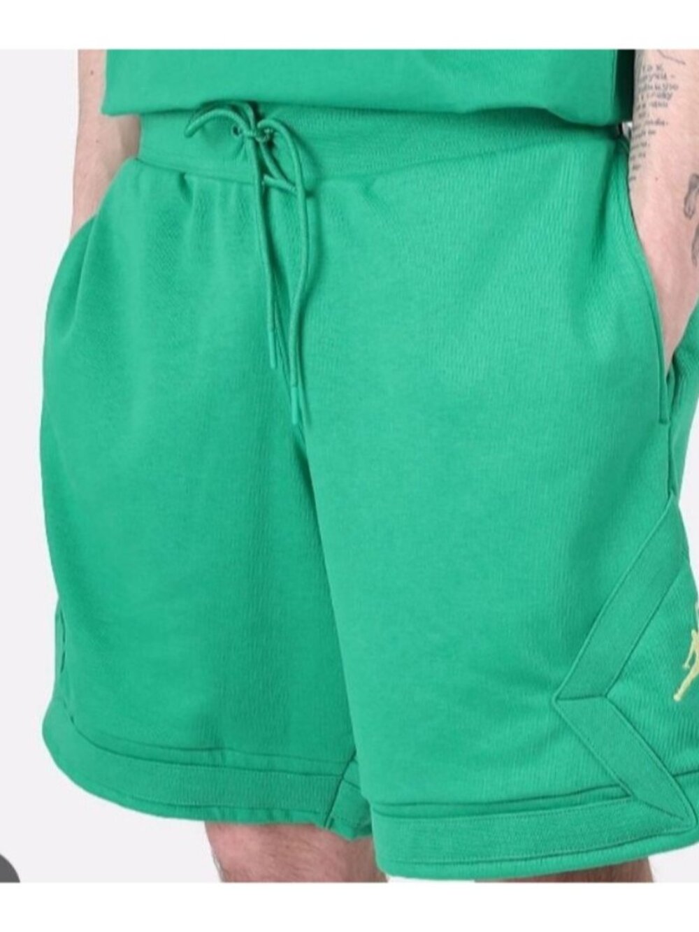 Jordan Nike Jumpman Kelly Green Diamond Graphic Basketball Shorts L EUC